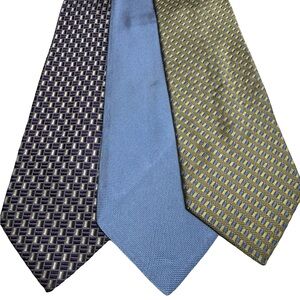 Faconnable Men's Tie Trio - Purple, Blue, Gold